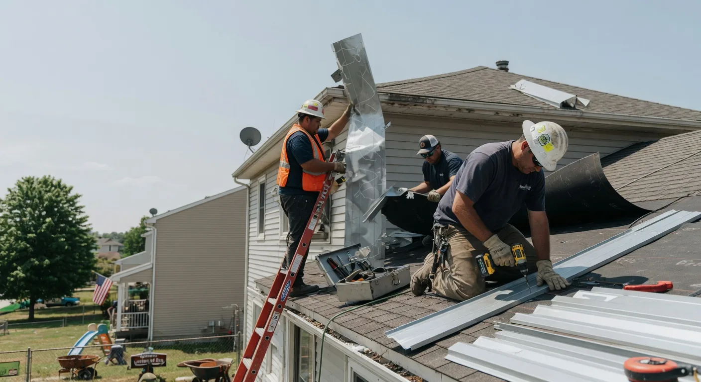 Storm Damage Metal Roof Repair in Lake Village, IN
